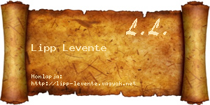 Lipp Levente névjegykártya